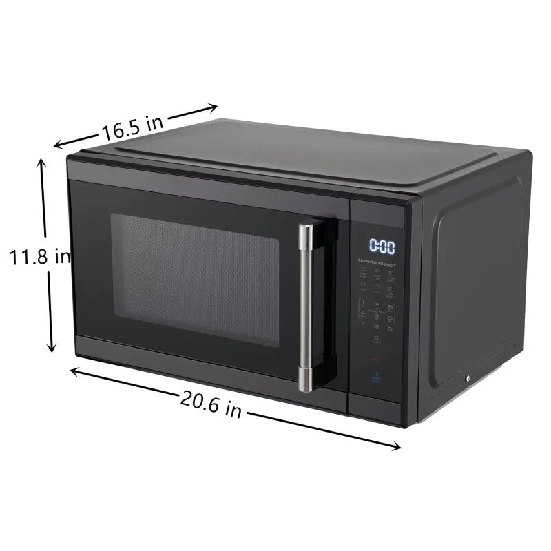 USA Essentials 1.1 Cu. Ft. Countertop Microwave Oven, 1000 Watts, Black Stainless Steel image 1