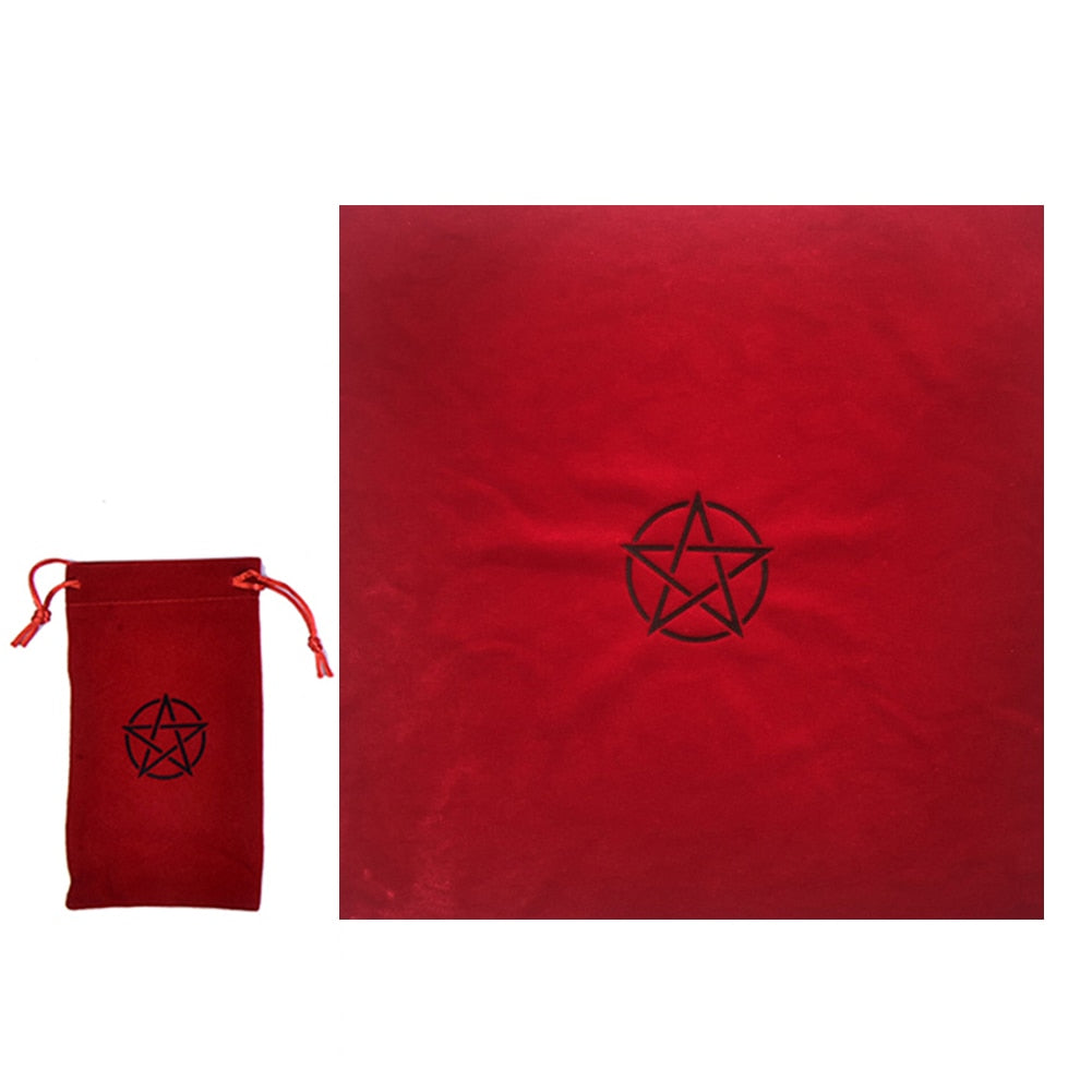 2pcs/set Pentagram Tarot Tablecloth with Bag Velvet Altar Tarot Cloth Pentacles image 3