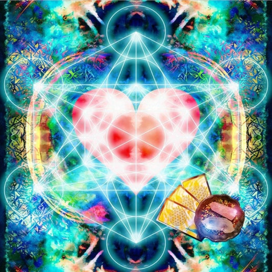 Metatron Heart Astrologys Altars Cloth Tarot Tablecloth Divinations Cards Table image 0