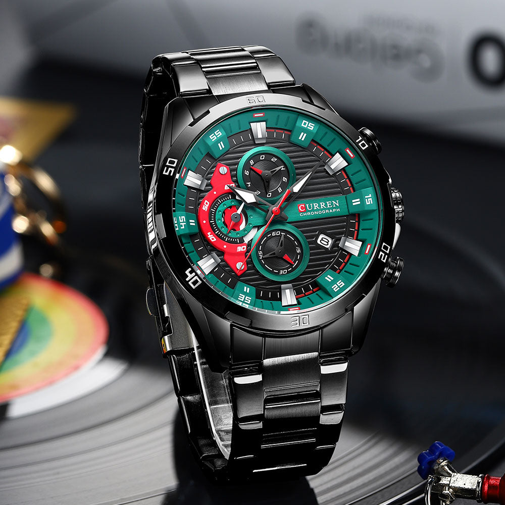 CURREN Stainless Steel Watches for Mens Creative Fashion Luminous Dial with Chr image 11