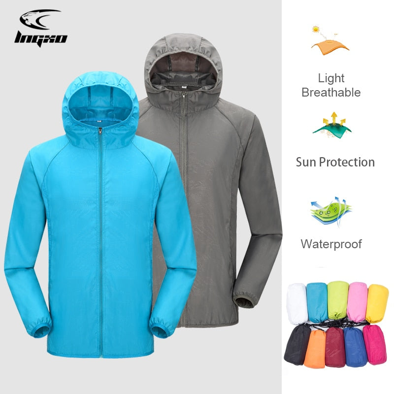 Camping Rain Jacket Men Women Waterproof Sun Protection Clothing Fishing Huntin image 1