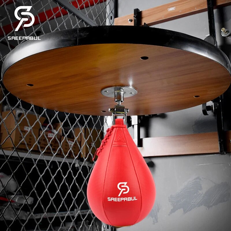 High Quality PU Pear-shaped Boxing Speed Ball Hanging Punching Bag For Thai Fit image 6