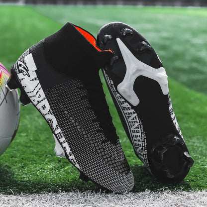 ZHENZU Size 35-45 Men Boys Soccer Shoes ftball Boots High Ankle Kids Cleats T image 7