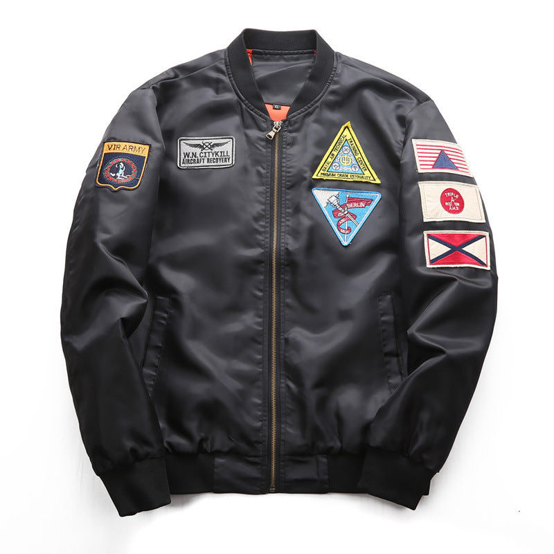 DIMUSI Bomber Jacket Men's  Ma-1 Flight Jacket Pilot Air Force Male Ma1 Army Gre image 7