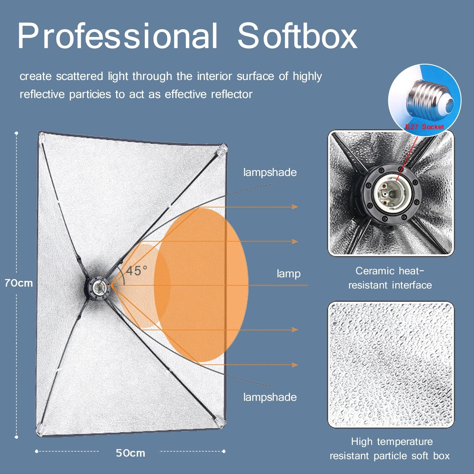 Professional Photography softbox Lighting soft box With Tripod E27 Photographic image 2
