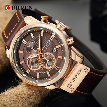 CURREN Brand Watch Men Leather Sports Watches Men's Army Military Quartz Wristw image 3