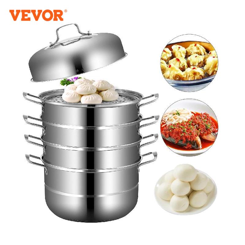 VEVOR 5 Layer Food Steamer 28cm 30cm Stainless Steel Stock Pot for Home Steamin image 4