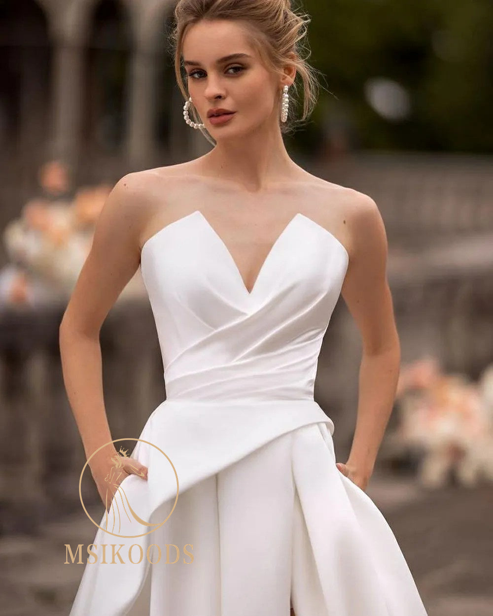 Msikoods  Wedding Party Dress 2024 Womenweethearts Satin Wedding Gown