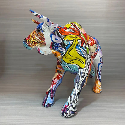 Nordic Creative Nordic Creativity Wall Street Resin Bull Figurine Cattle OX Sta image 8
