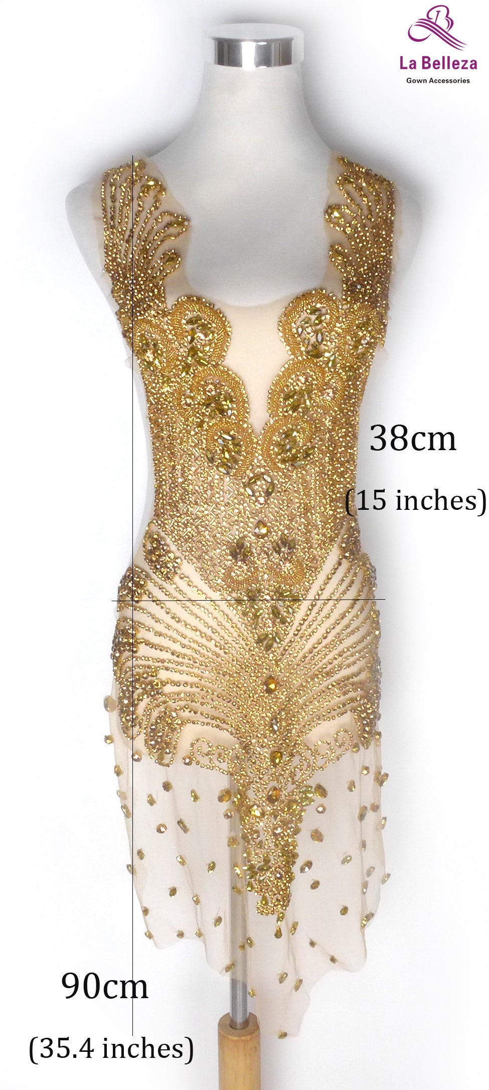 La Belleza black AB  rose gold silver Red crystal rhinestone long rich bodice a image 2