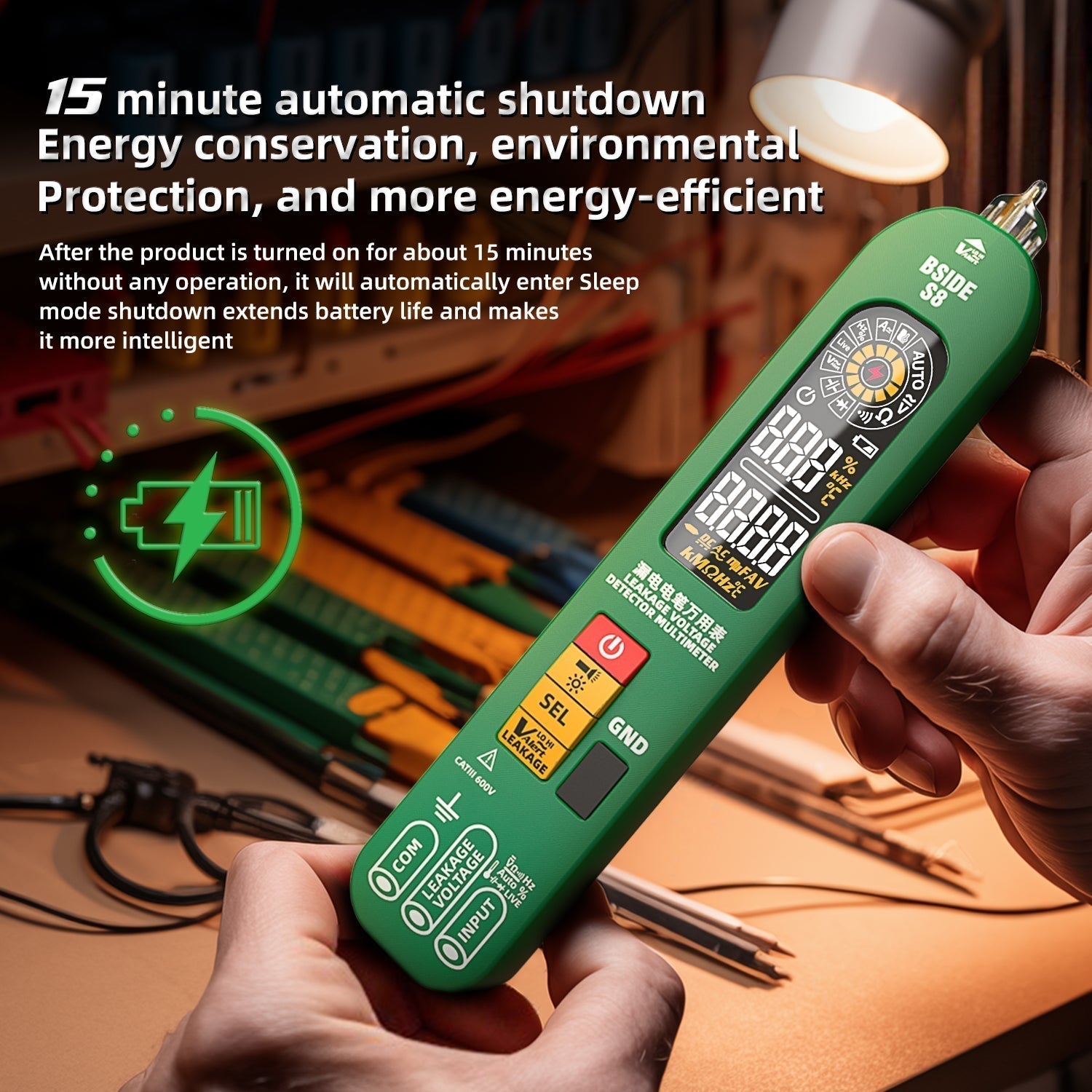 Bside New Multifunction Electric Pen Autorange Dc Ac Voltage Smart Multimeter C