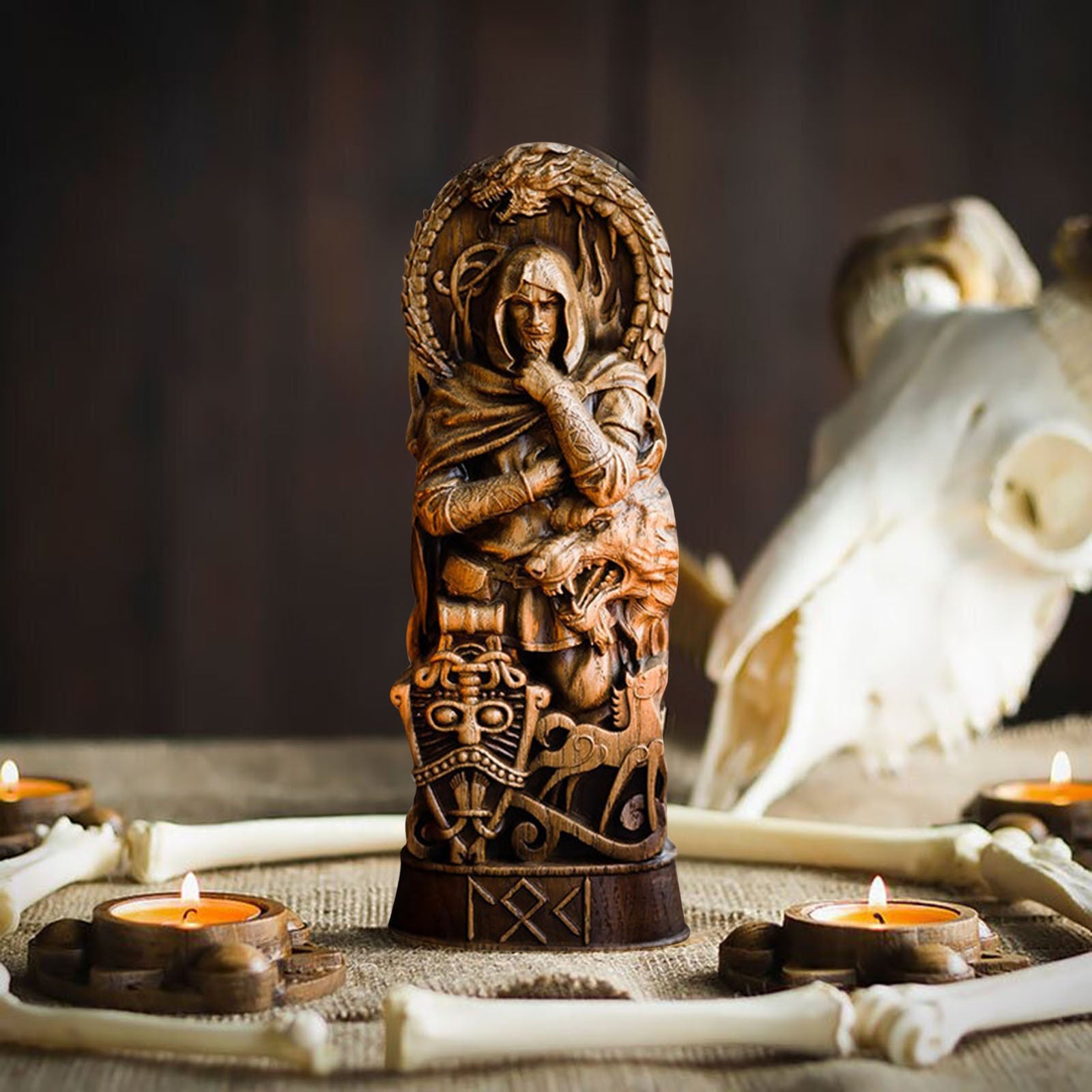 Freyja Statue Freya Norse Gods Carving Altar Heathen Asatru Viking God Goddes S image 4
