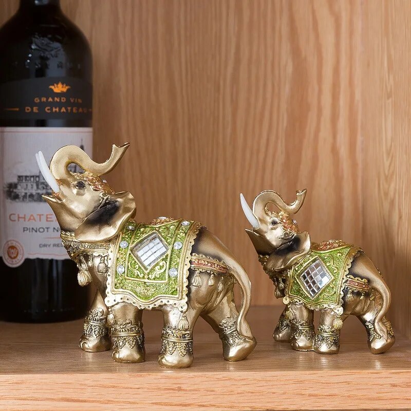 Resin Elephant Statue Ornament Home Decoration Accessories Retro Coppery Elepha image 7