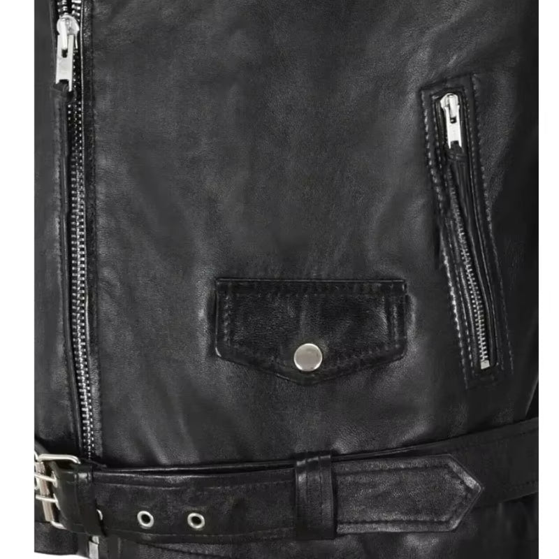 2024 The Latest Men's Leather Vest Men's Motorcycle Jacket Men Vest Biker image 3