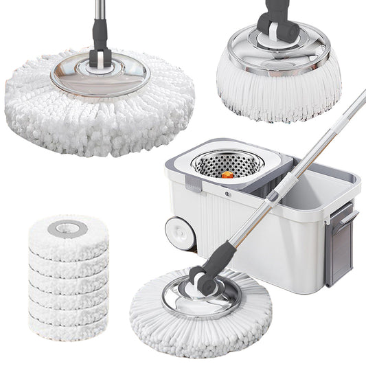Spin Mop Bucket 6 Microfiber Refills Household Cleaning Automatic Spin Mop Hand image 0