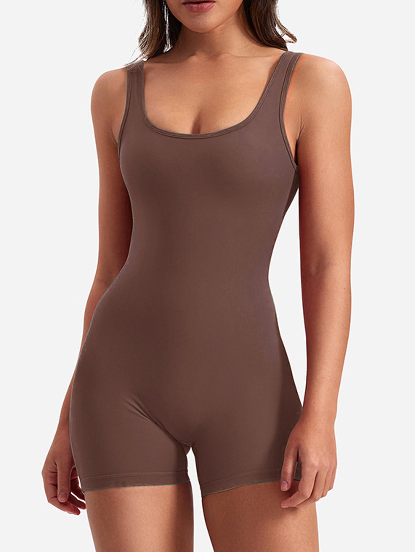 Women Romper Summer Sleeveless Vest Romper for Women Square Neck Tops Bodysuit image 1