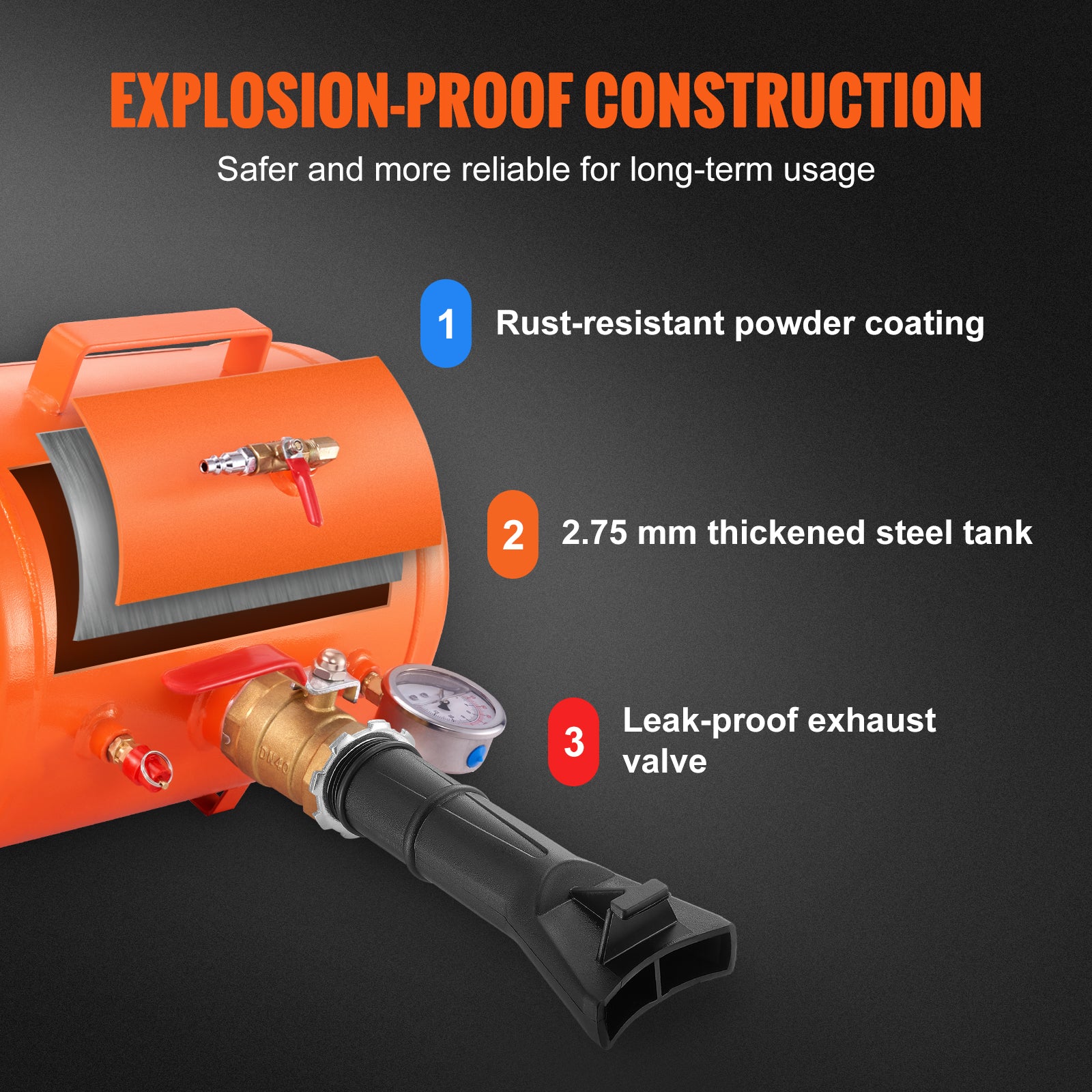 VEVOR Tire Bead Seater 5 Gal/19L Air Tire Bead Blaster 145 PSI Seating Tool Inf image 3