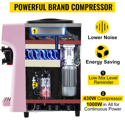 VEVOR 10-20L/H Ice Cream Maker Commercial Single Flavor Countertop Gelato Sorbe image 2