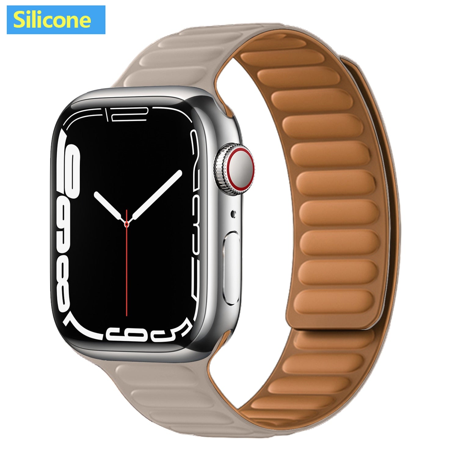 Leather Link For Apple Watch Band 45mm 41mm 44mm 40mm 49mm Original Magnetic Lo image 35