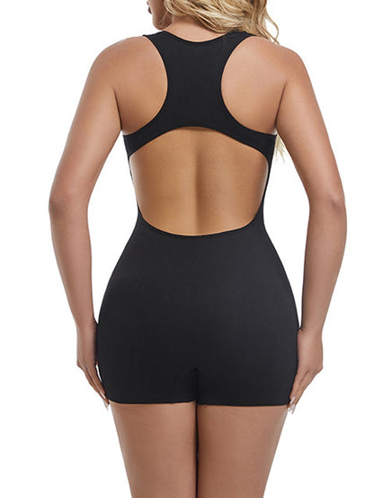 Women Jumpsuit Seamless Backless Women Bodysuit Sleeveless Gym Jumpsuit Workout image 3