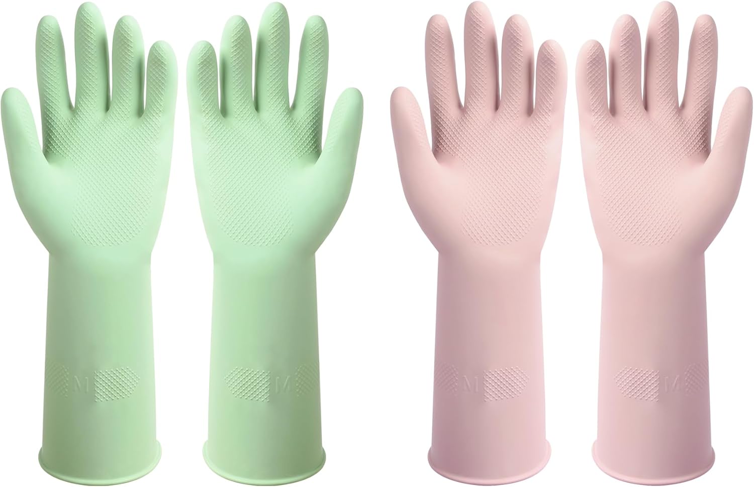 Dishwashing Rubber Gloves Reusable Kitchen Gloves 2Pairs Cleaning Gloves for Wa image 7