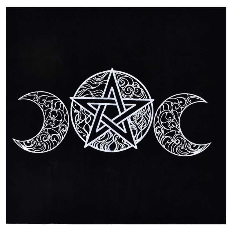Divination Altar Cloth Velvet Three Moon Phase Goddess Tarot Card for Oracle Ta image 2