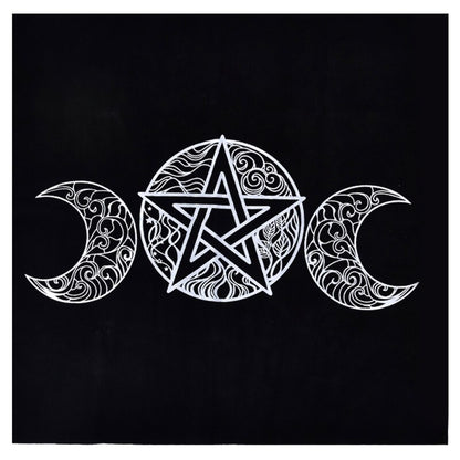 Divination Altar Cloth Velvet Three Moon Phase Goddess Tarot Card for Oracle Ta image 2