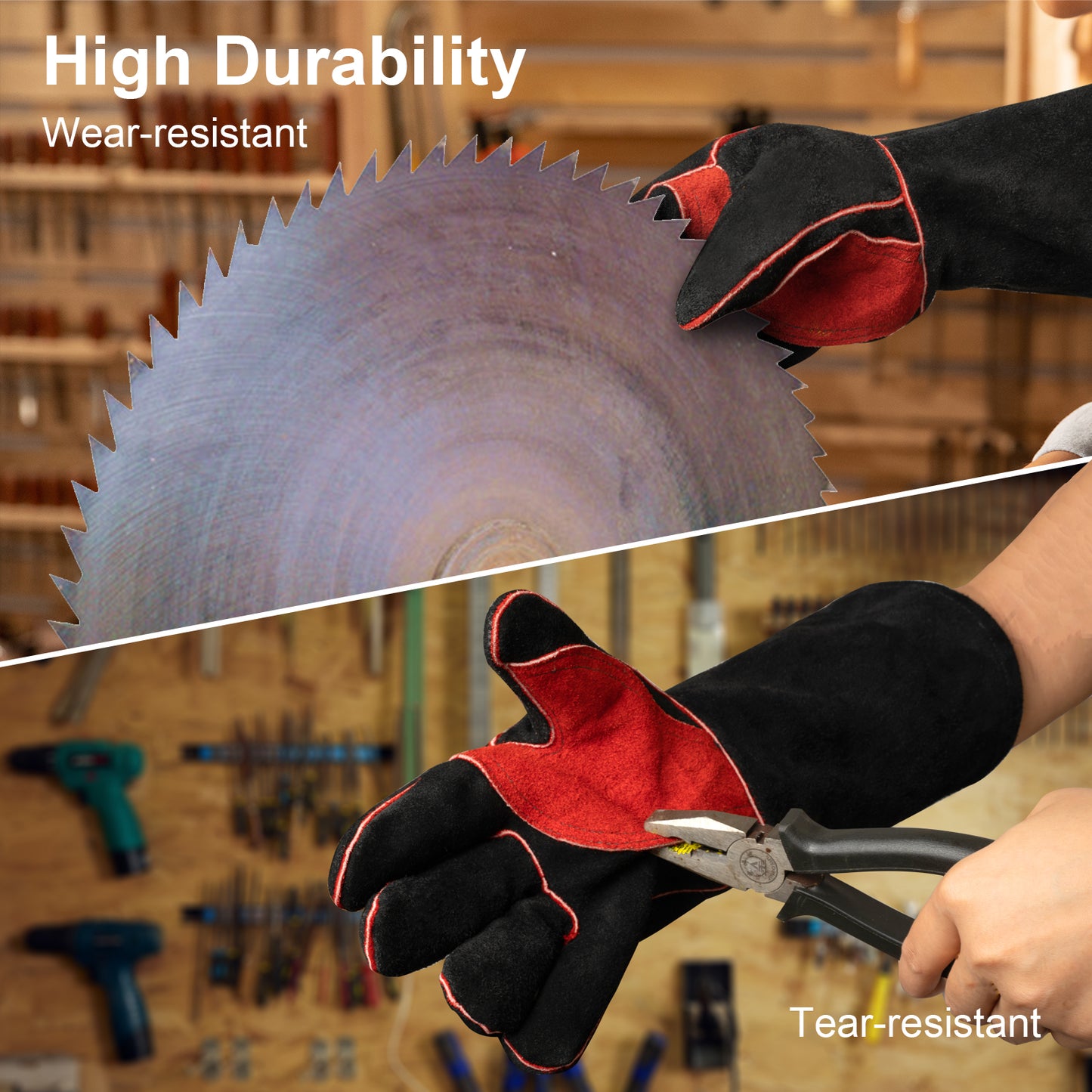 ARCCAPTAIN Welding Gloves Work Welder's Cowskin Leather Barbecue Glove Grill BB image 3