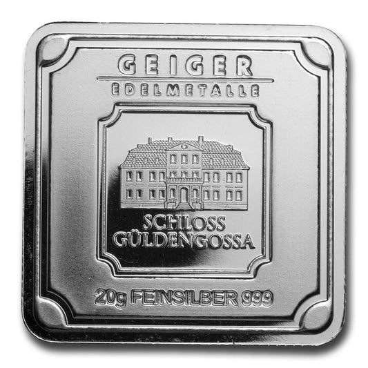 20 gram Silver Bar - Geiger Edelmetalle (Original Square Series) image 0