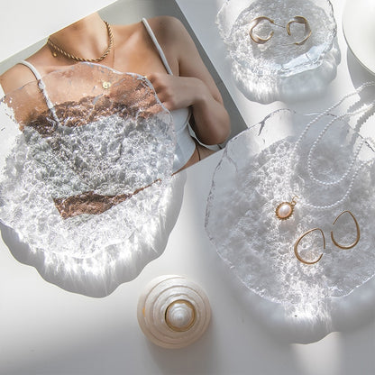 Transparent Glass Plate Creative Jewelry Storage Tray Decorative Plates Cake De image 9