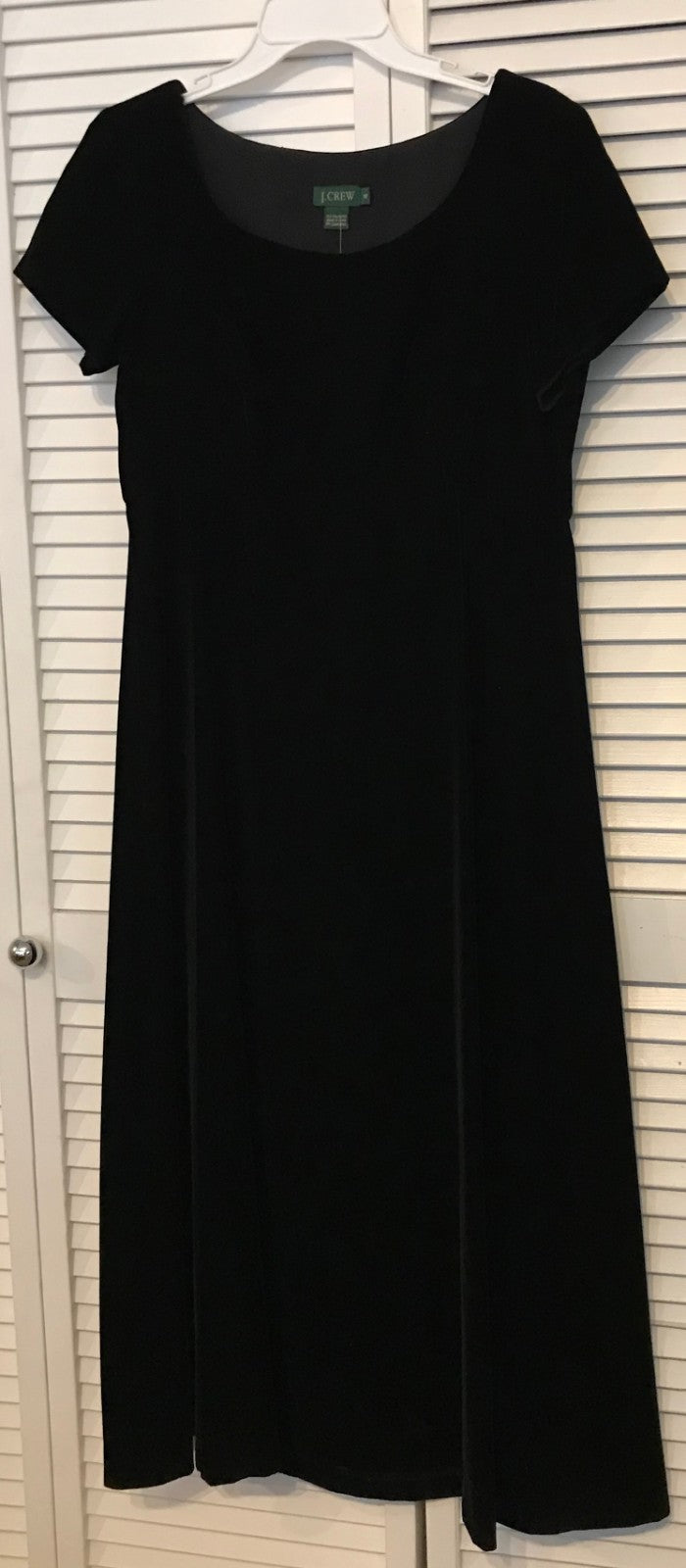 J. Screw Women Dress Velvet Black Cap Sleeve Sleeveless Full-Length Si