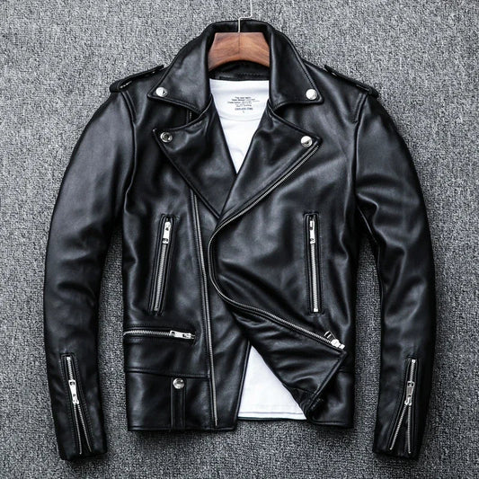 Spring Classical Suitableo Jacket Genuine Leather Motorcycle Jackets Men New Zea
