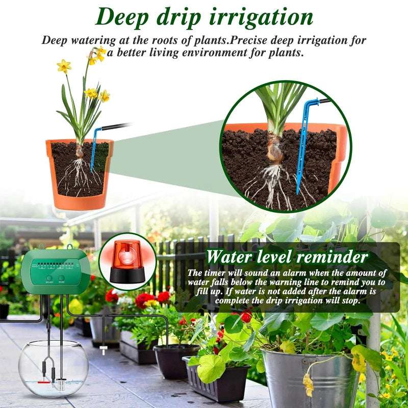 2024 Latest Drip Irrigation Kit for Potted Plants Solar System for Garden Suppo