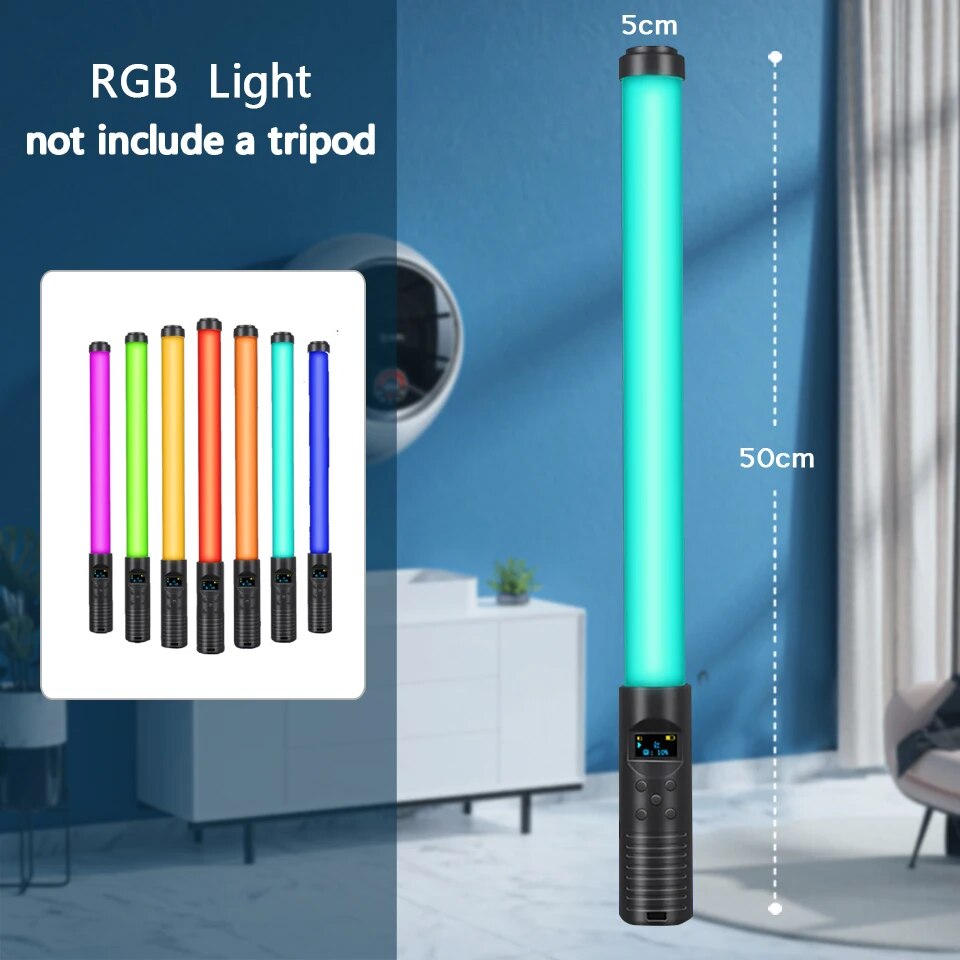 RGB Light Stick Wand With Tripod Stand Party Colorful LED Lamp Fill Light Handh image 5