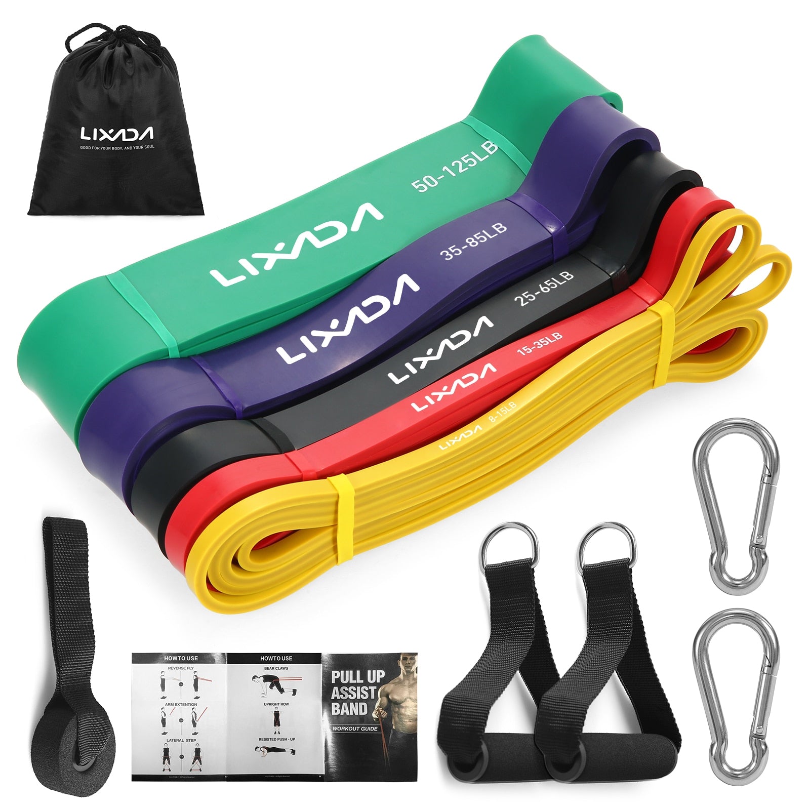 LIXADA 3/5 Pcs Resistance Bands Set Pull Up Loop Bands Home Gym Workout Exercis image 3