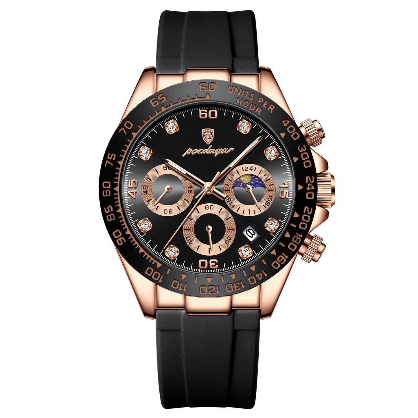 POEDAGAR Luxury Man Wristwatch Sports Chronograph Luminous Waterproof Date Men  image 6