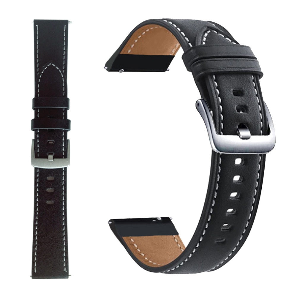 22mm 20mm Leather Bracelet For Samsung Galaxy Watch 3 41 45mm 46mm 42mm Strap F image 12