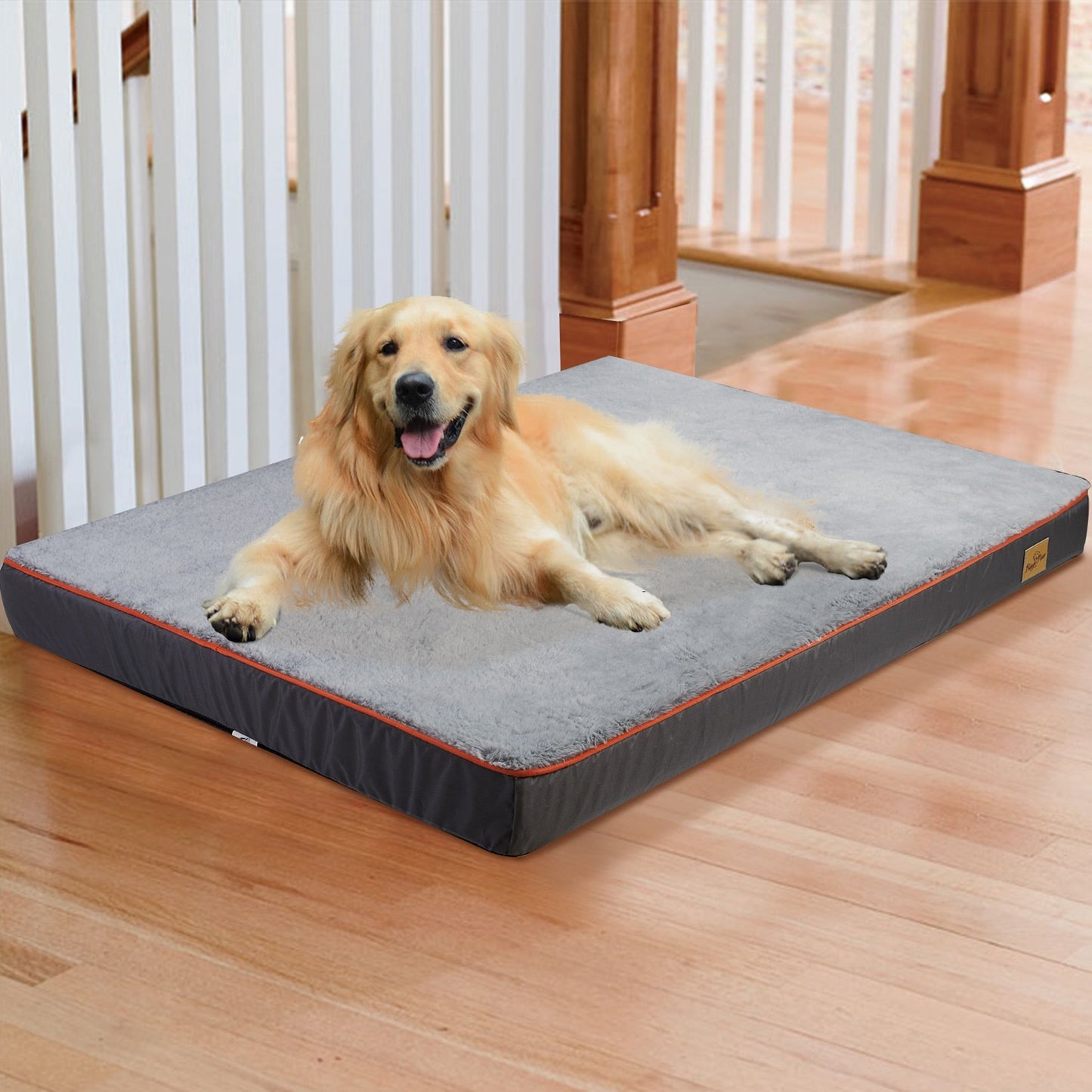 Large Orthopedic Dog Bed Kennel Memory Foam Waterproof Pet Bed with Removable W