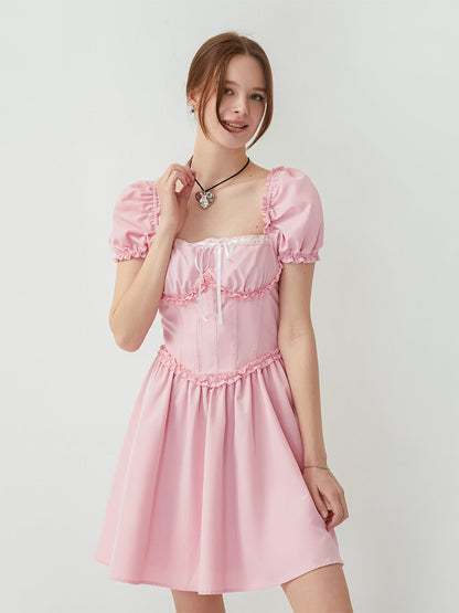 V-Neck Sleeveless Maxi Dress with Lace Detailing and Ruffled Hemline fo