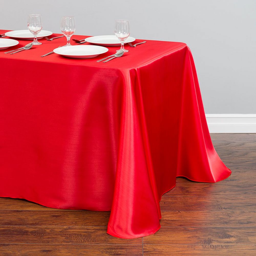 White Table Cloth Polyester Table Cloth Rectangular Satin Tablecloth for Birthd image 8