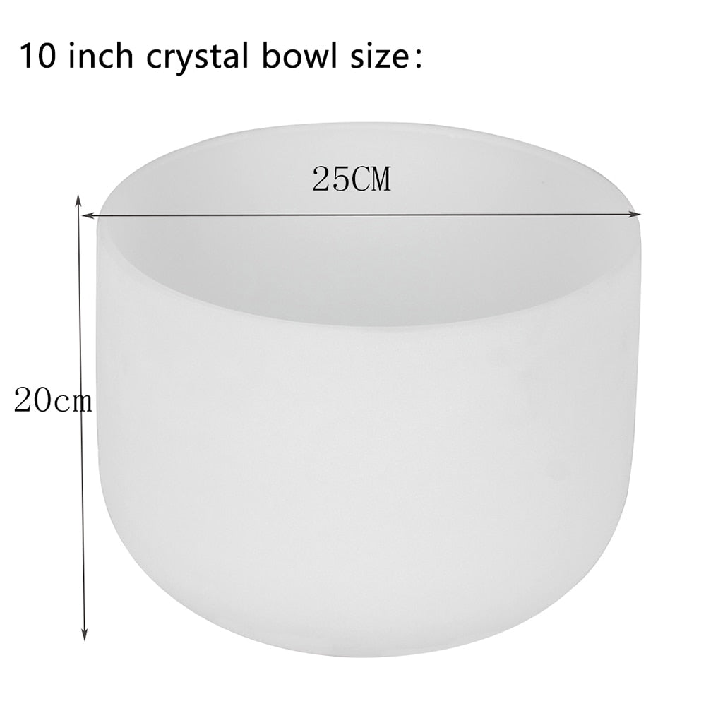 8" 10" Crystal Singing Bowl B/G Note Frosted Quartz Chakra Tibetan Singing Bowl image 9