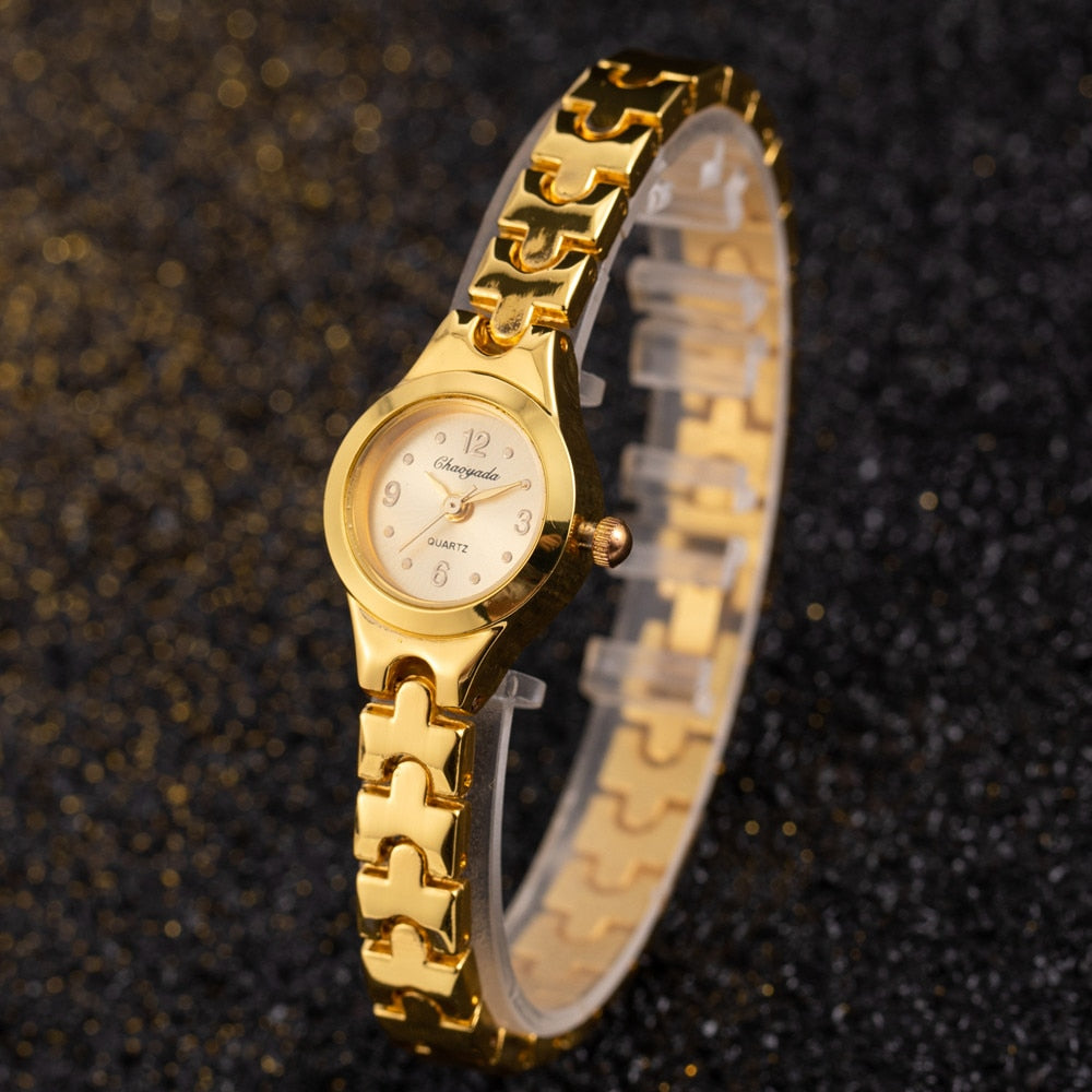 Simple Elegant Small Women's Watches Luxury Brand Gold Wrist Watches for Women  image 0