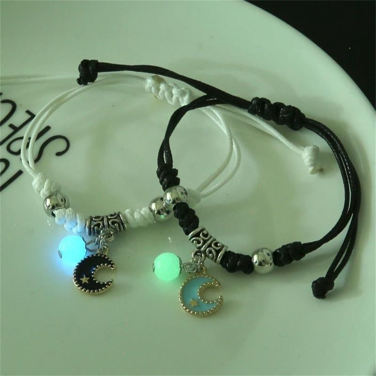 Fashion Luminous Beads Star Couple Bracelet For Women Men Charm Cat Flower Hear