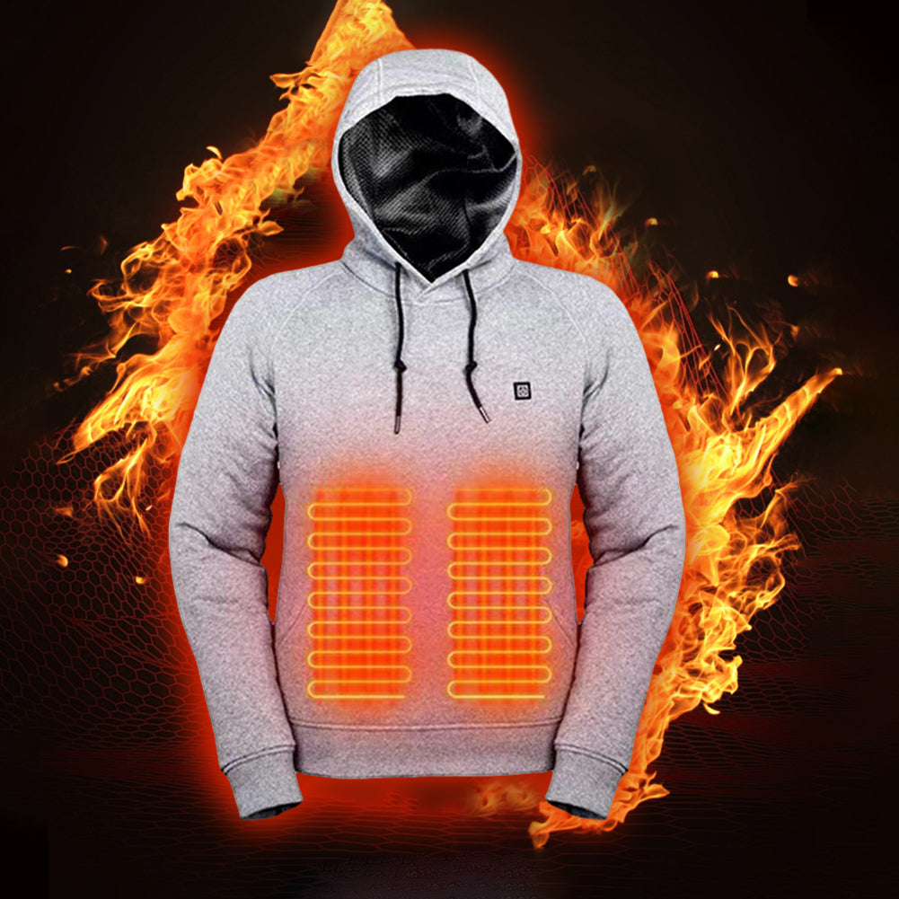 Men Women USB Heating Hoodies Soft USB Rechargeable Long Sleeve Streetwear Loos image 4