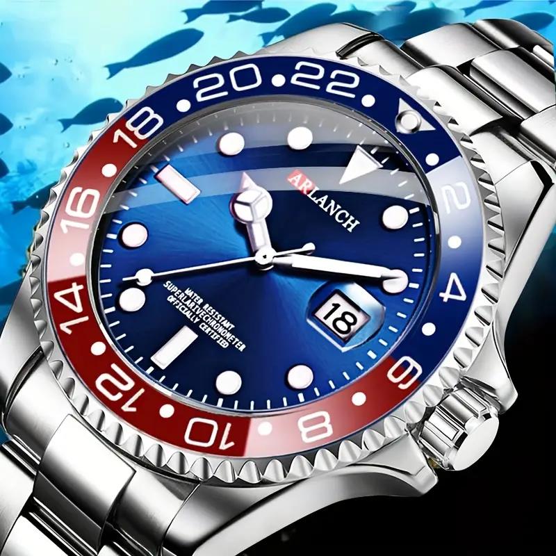 Classic Mens Watch Quartz Green Ghost Diver Series Stainless Steel Waterproof C image 0