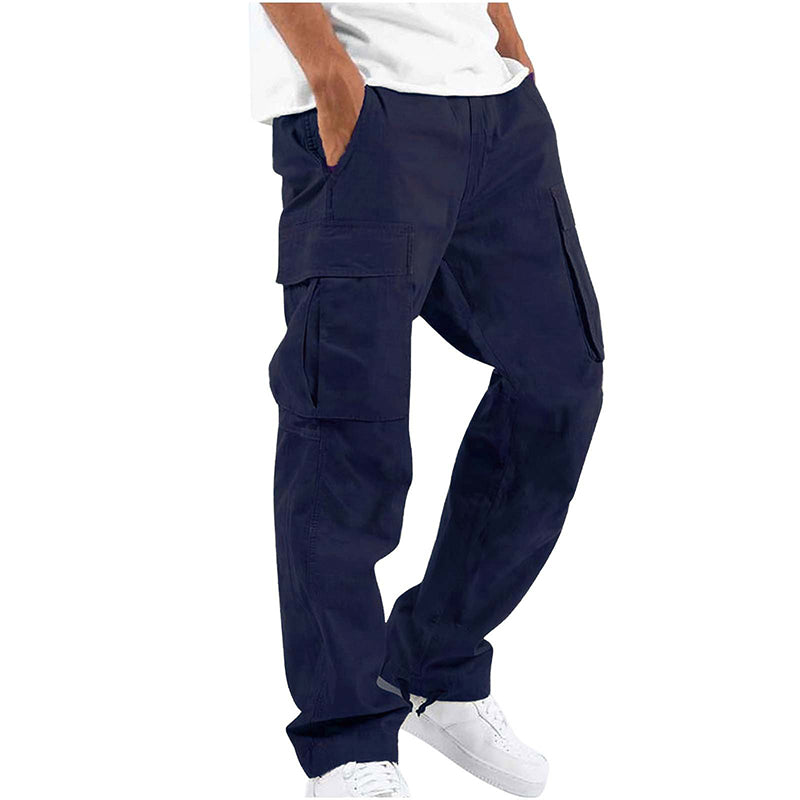 Men Cargo Pants Spring Summer Trousers Casual Pants Solid Color Trouser Male  L