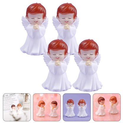 Stobok Home Decor Angel Boy Statue Figurines Miniature Praying Sculpture Decora image 1