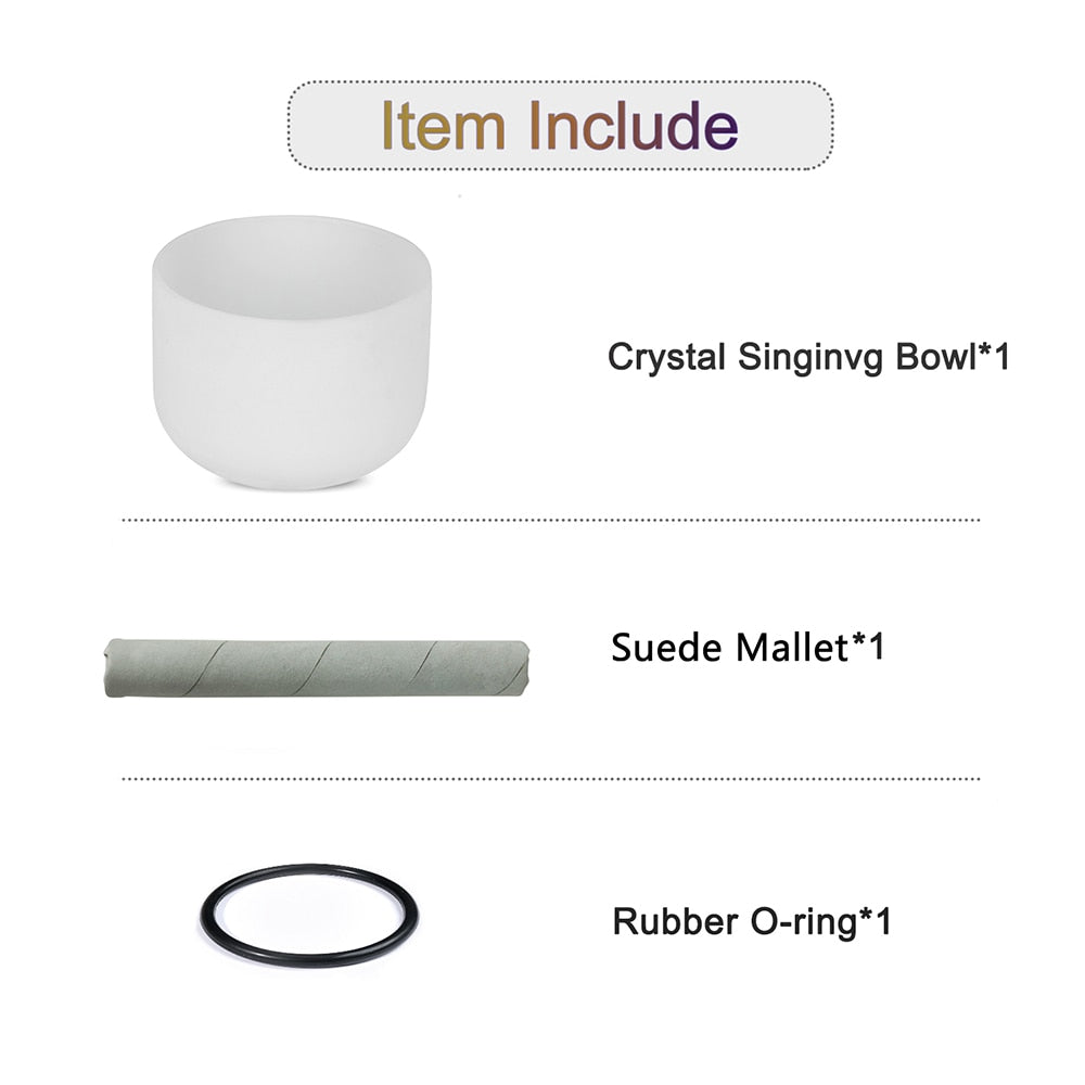 8" 10" Crystal Singing Bowl B/G Note Frosted Quartz Chakra Tibetan Singing Bowl image 1