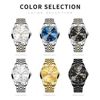 TAXAU New Watch For Men Rhombus Original Quartz Waterproof Wristwatch Gold Stai image 11
