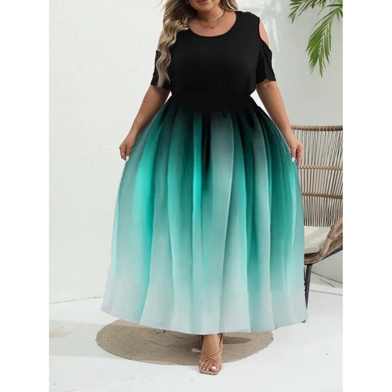 Women's Fashion Summer Casual Off Shoulder Short Sleeve Dress Women's Fashion E image 2